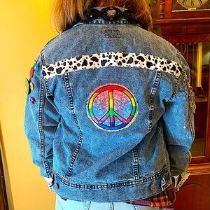 Reworked upcycled denim jacket